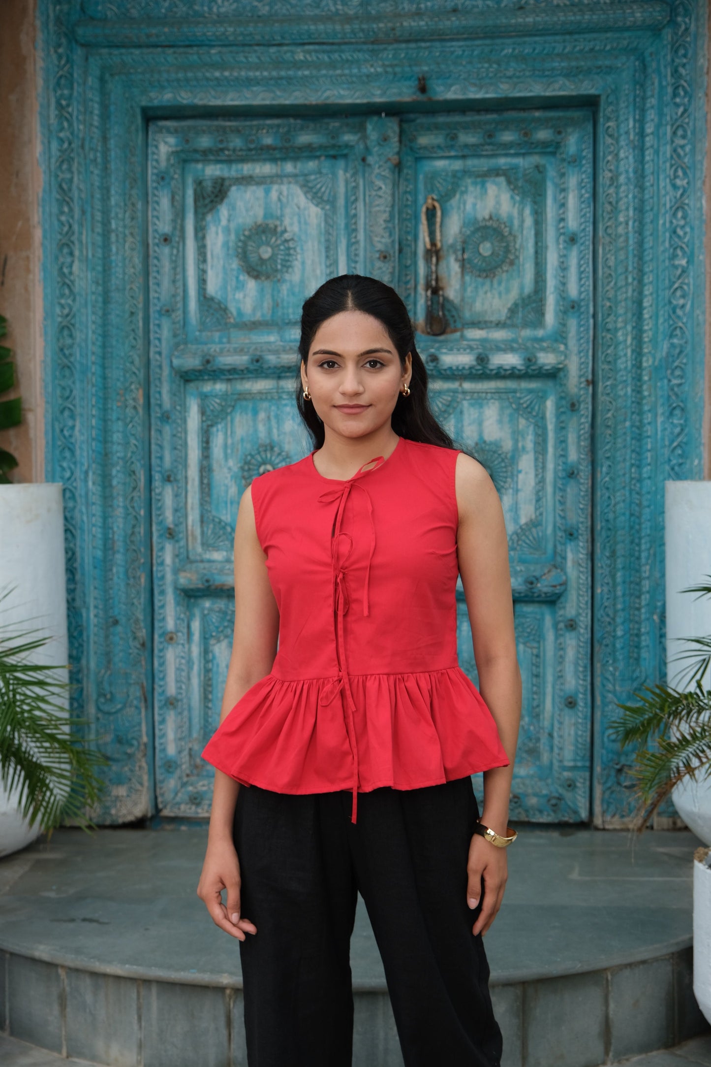 Tie-Up Vest Top (Red)