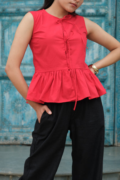 Tie-Up Vest Top (Red)