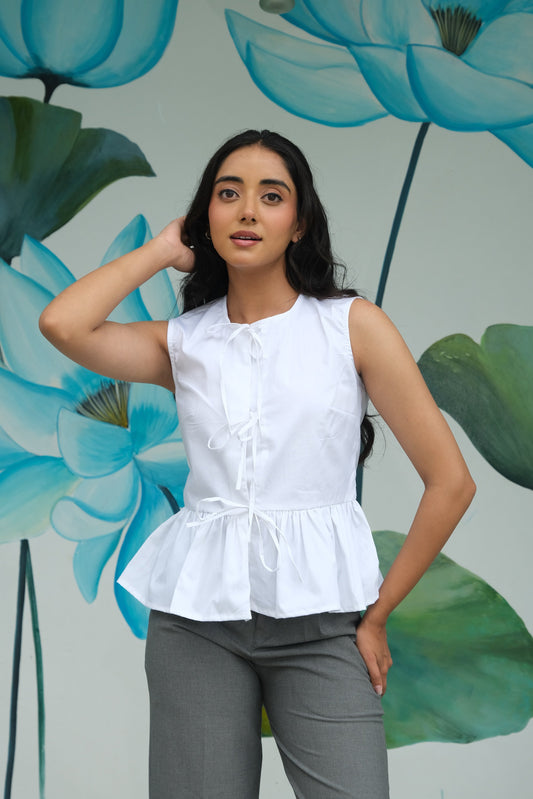 Tie-Up Vest Top (White)