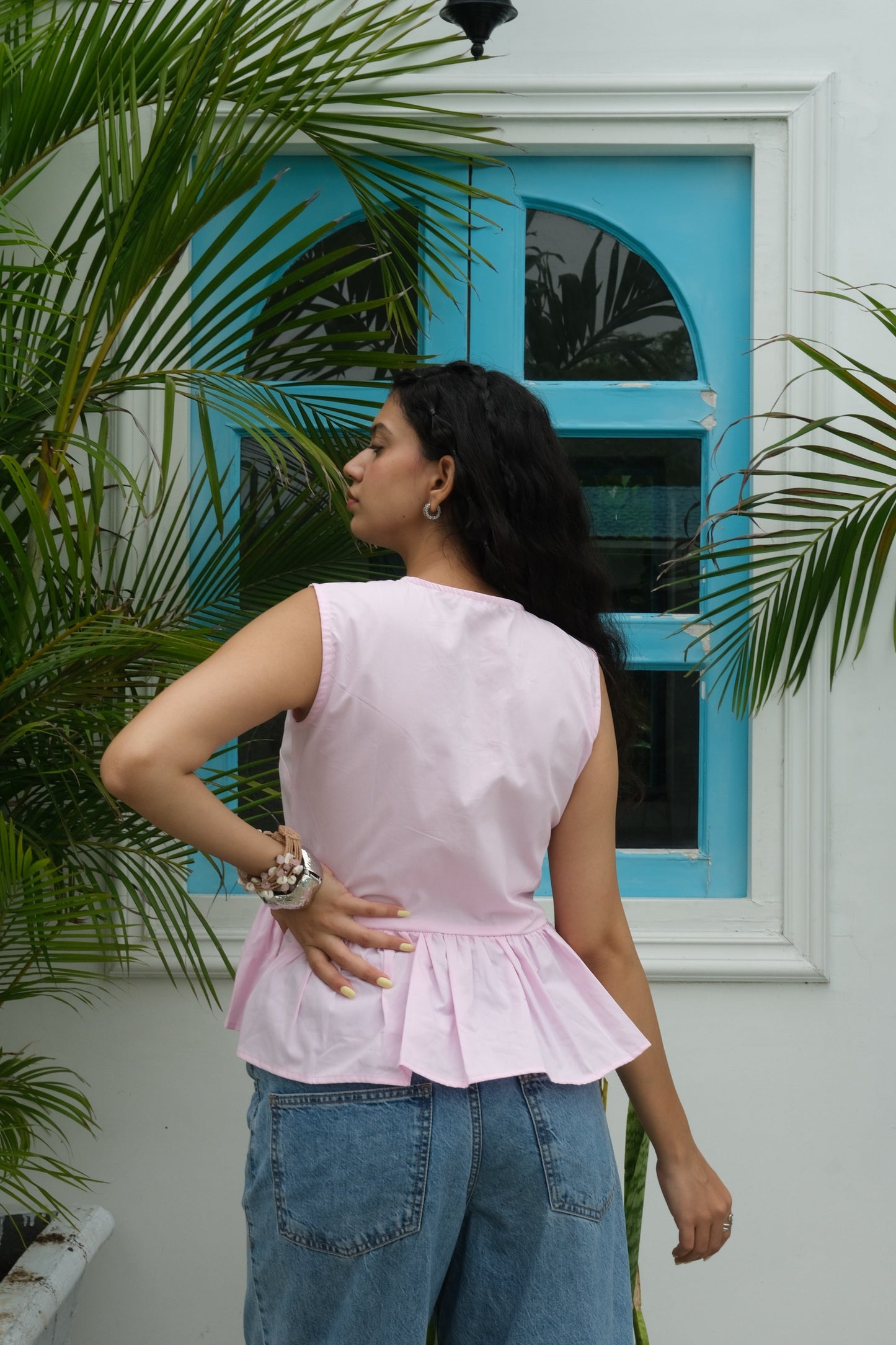 Tie-Up Vest Top (Pink)