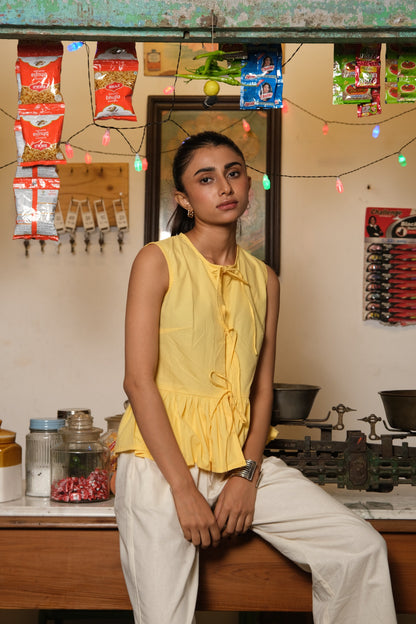 Tie-Up Vest Top (Yellow)