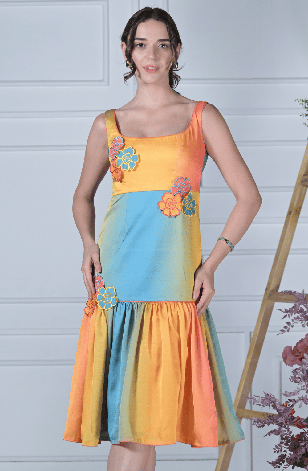 Sunset Shaded Midi Dress