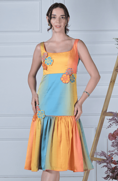 Sunset Shaded Midi Dress