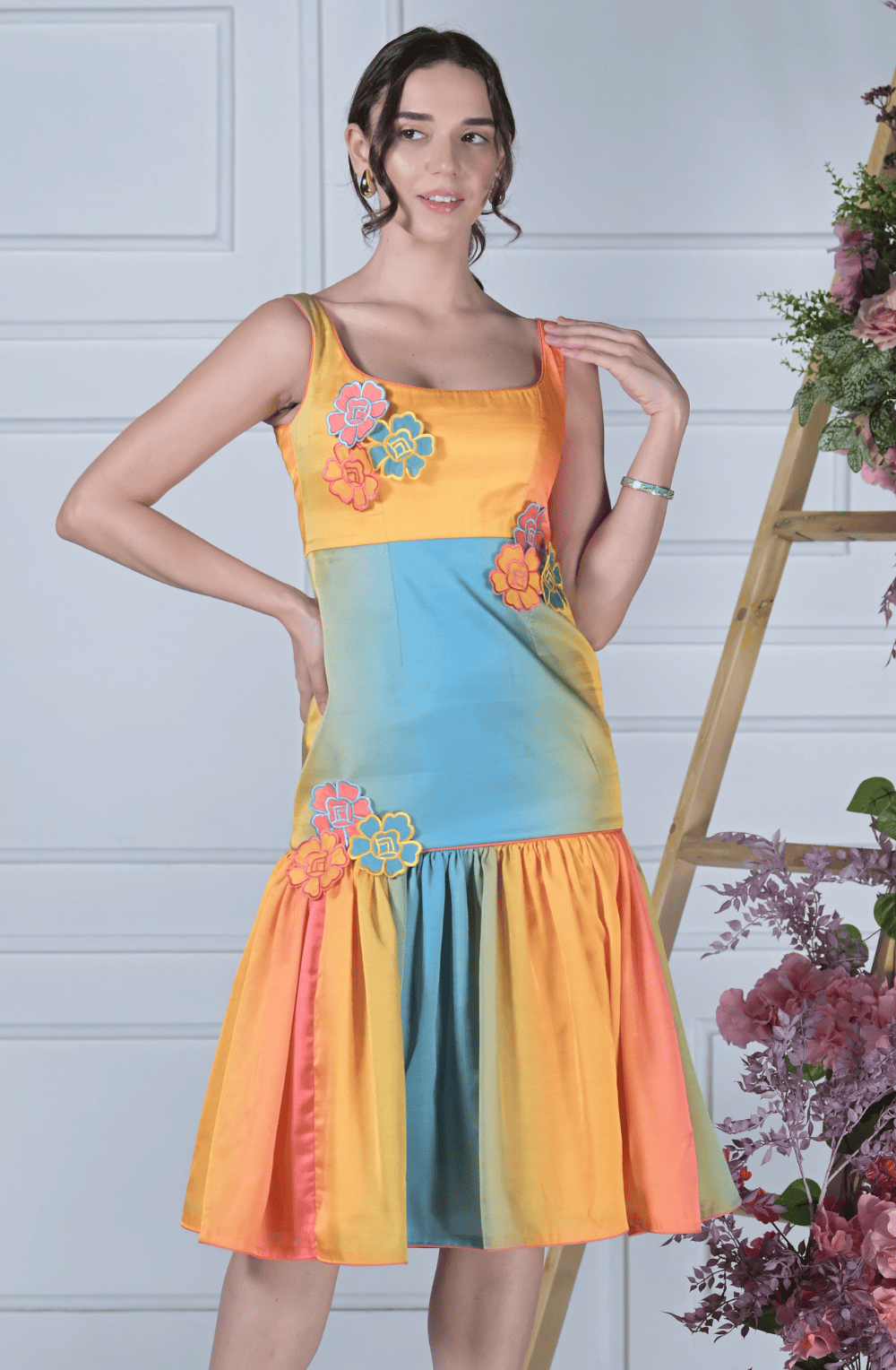 Sunset Shaded Midi Dress