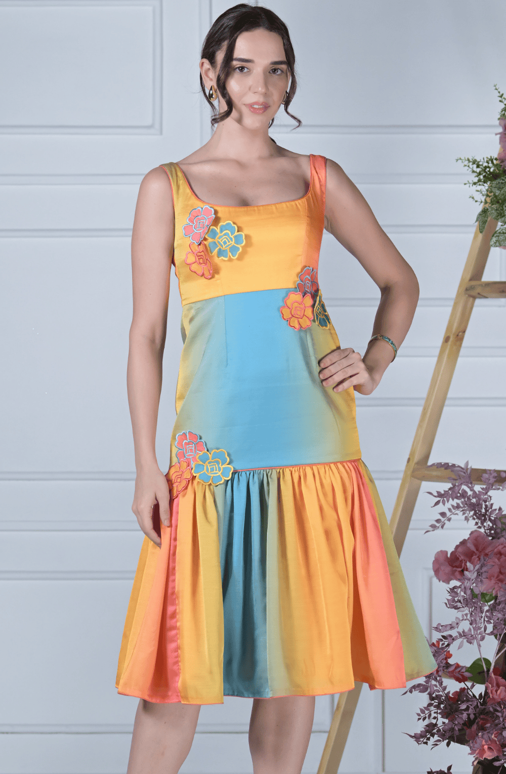 Sunset Shaded Midi Dress