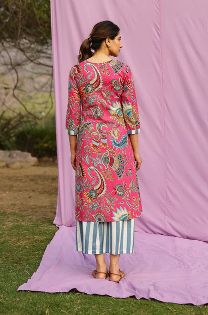 Gulabi A -line Kurta- Pant Set