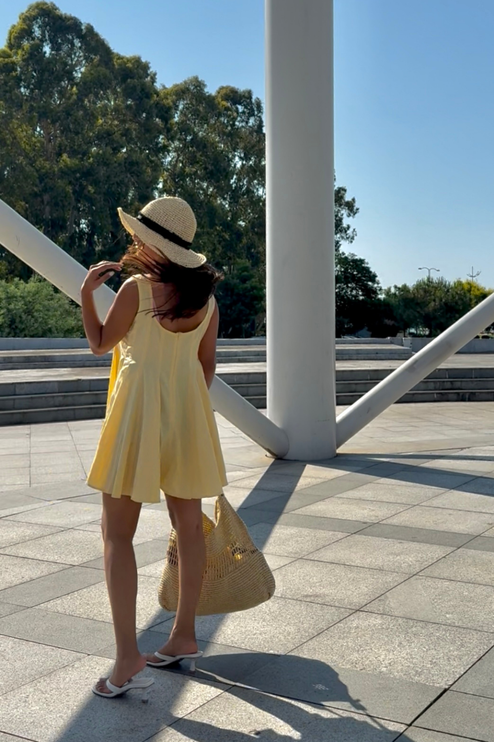 Lemon Cream Romper Dress