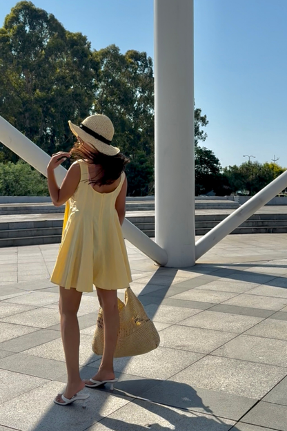 Lemon Cream Romper Dress