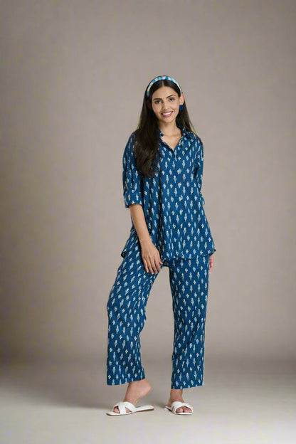 Ikat Indigo Coord Set (Set of 2)