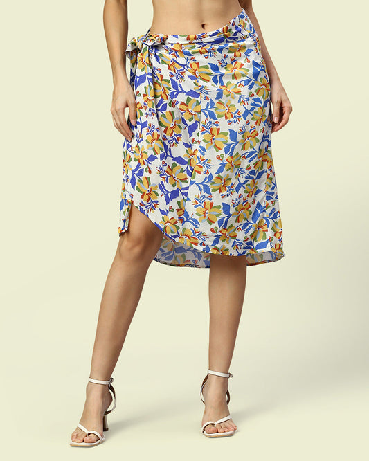 Modal Floral Sarong Wrap Skirt