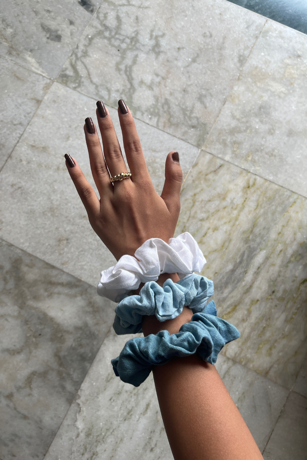 White Hemp Scrunchie