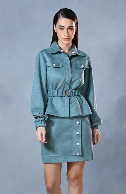 Aqua Sky Jacket & Skirt Set