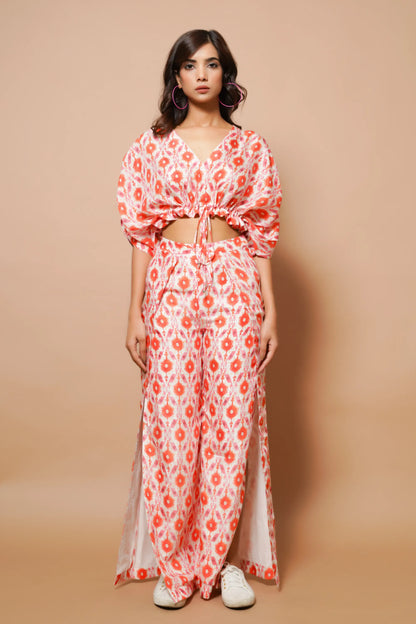 Digital Printed Pink-Orange Co-Ord