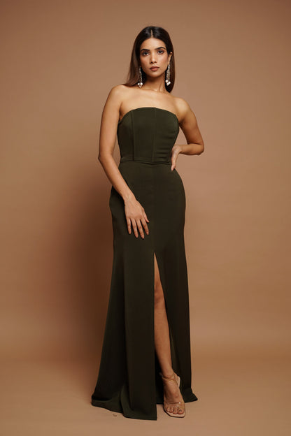 Kai Green Corset Long Dress