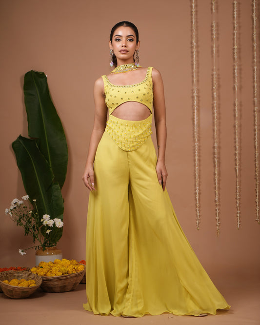 Lime Georgette Indo Set (Set of 3)