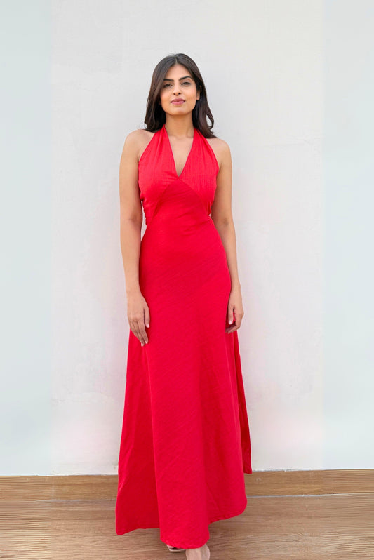 Scarlet Halter Maxi Dress