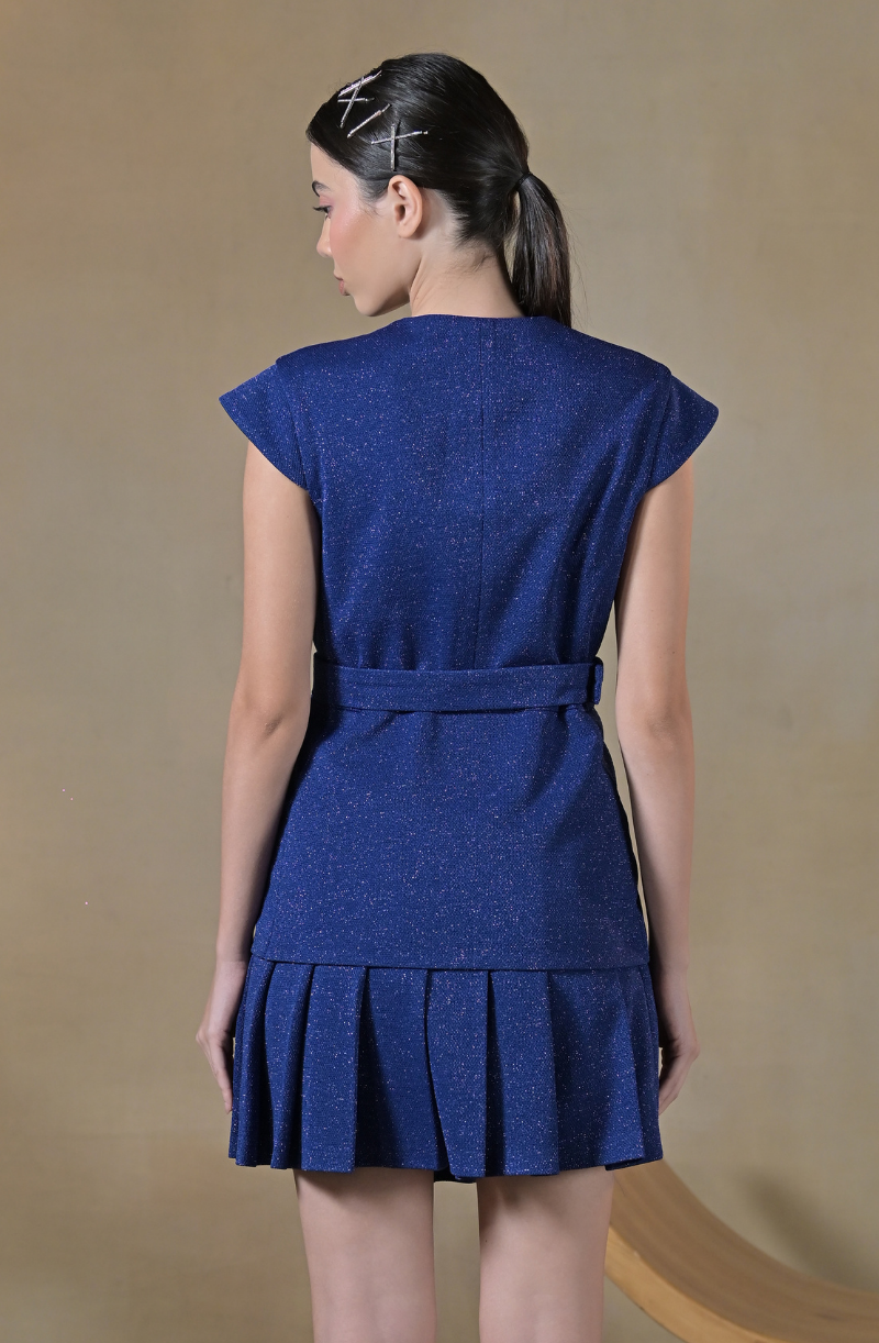 Royal Blue Embroidered Skirt Set