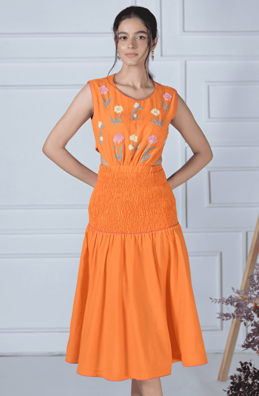 Dark Orange Maxi Dress