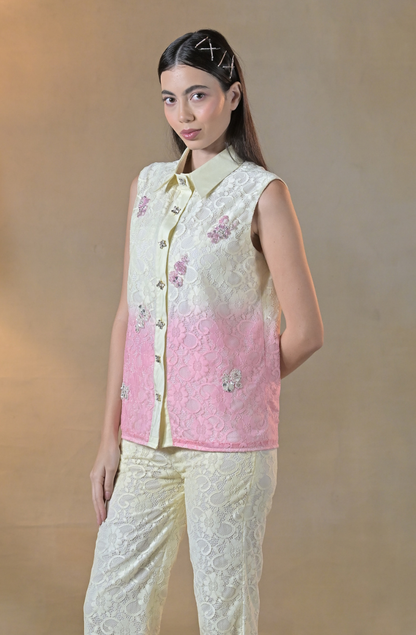 Ombré Shaded Embroidered Co Ord Set