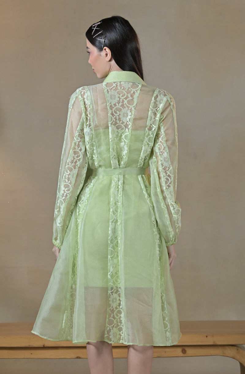 Bright Pastel Green Midi Dress