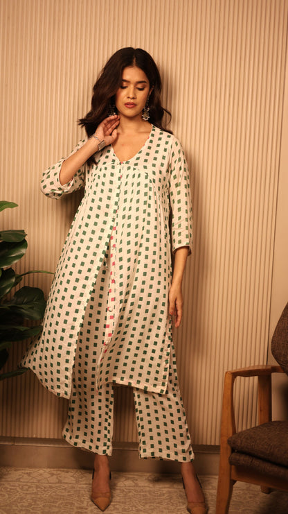 Starry Night Green & Ivory Kurta Set