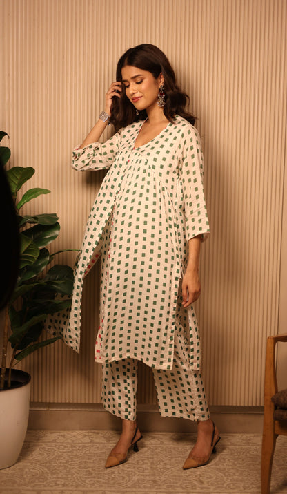 Starry Night Green & Ivory Kurta Set