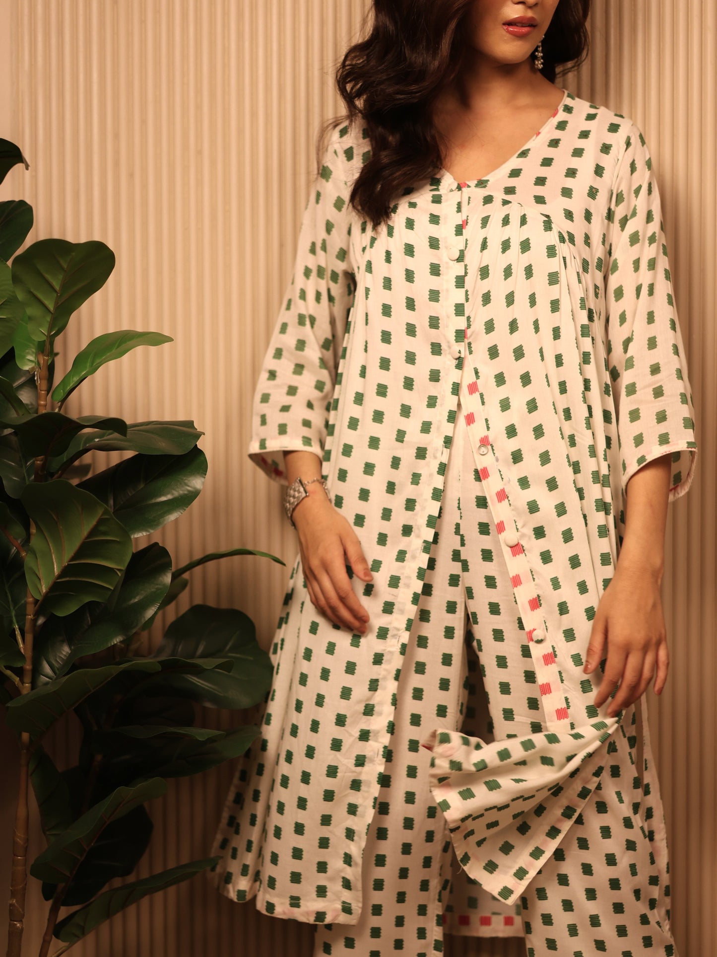 Starry Night Green & Ivory Kurta Set
