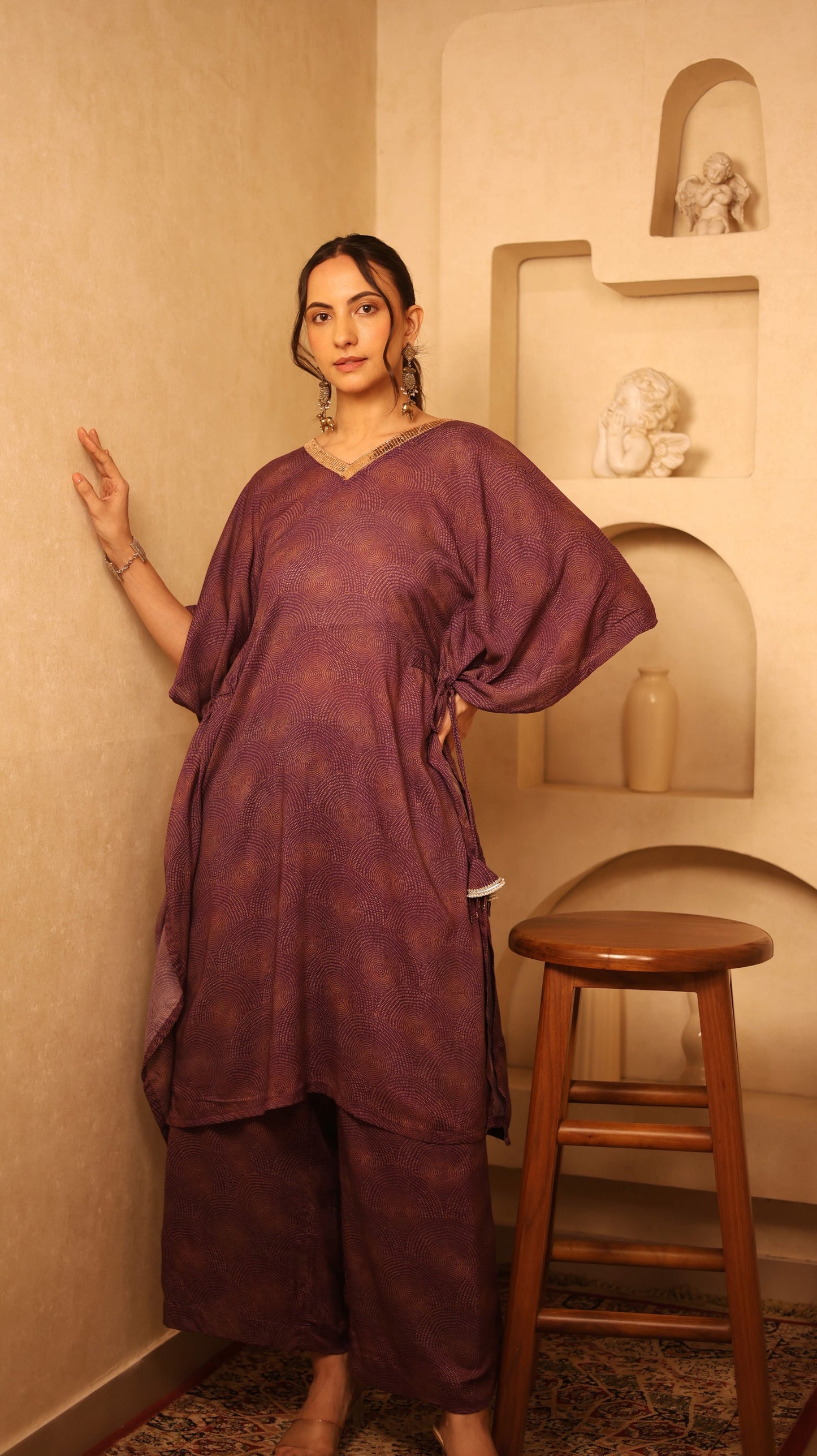 Stardust Violet Kaftan Set