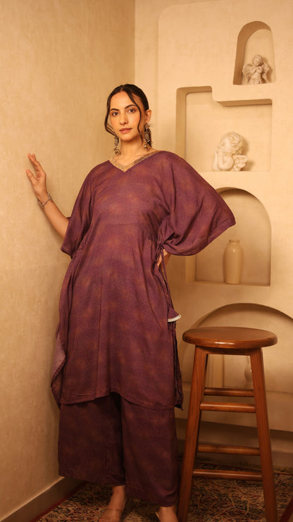 Stardust Violet Kaftan Set