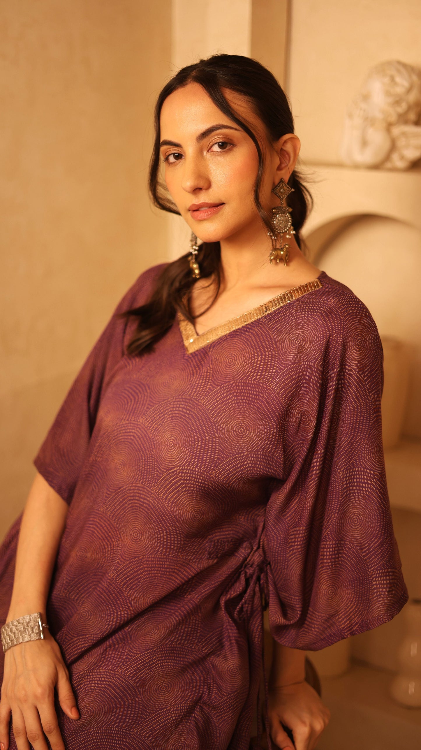 Stardust Violet Kaftan Set