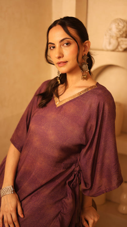 Stardust Violet Kaftan Set