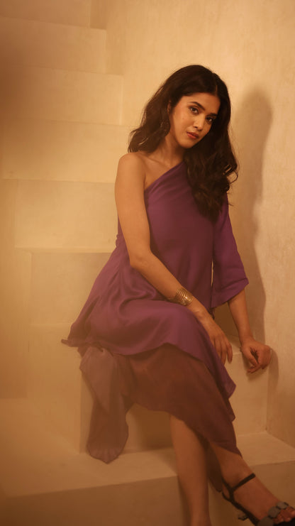 Stardust Violet One Shoulder Dress