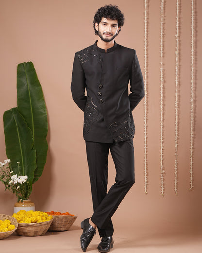 Black Jodhpuri Set (Set of 3)