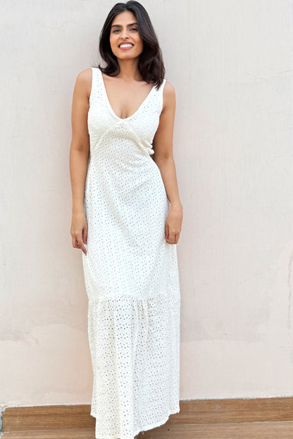 Off-White Schiffli Dress