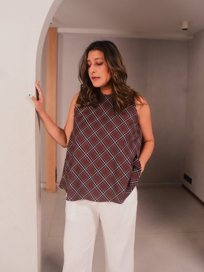 Everyday Top - Brown Checks