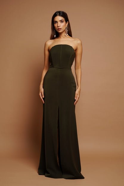 Kai Green Corset Long Dress
