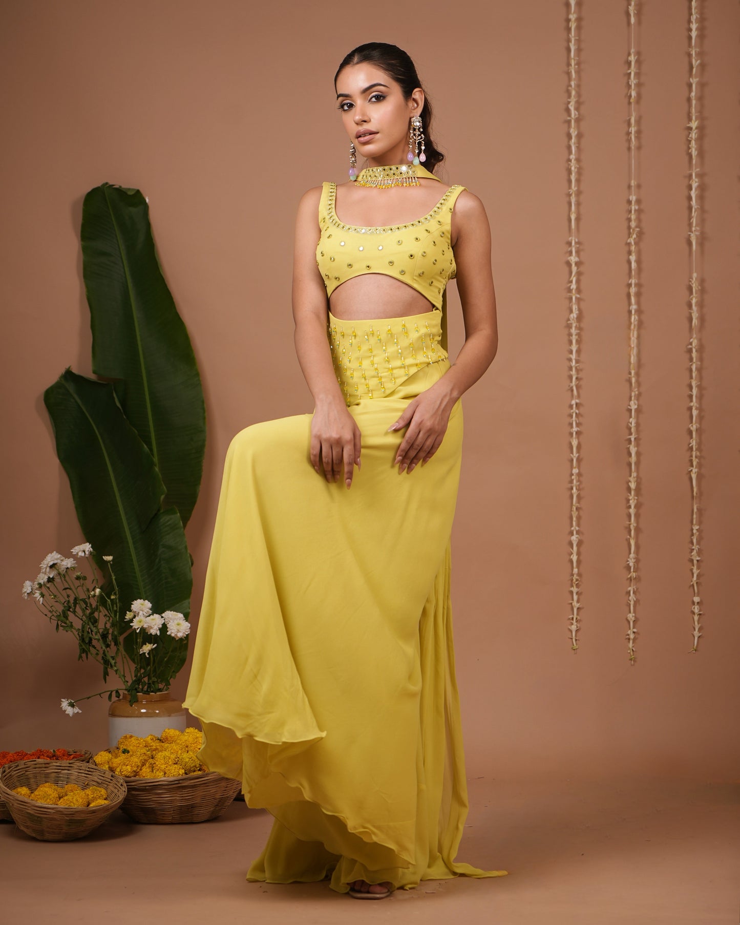 Lime Georgette Indo Set (Set of 3)