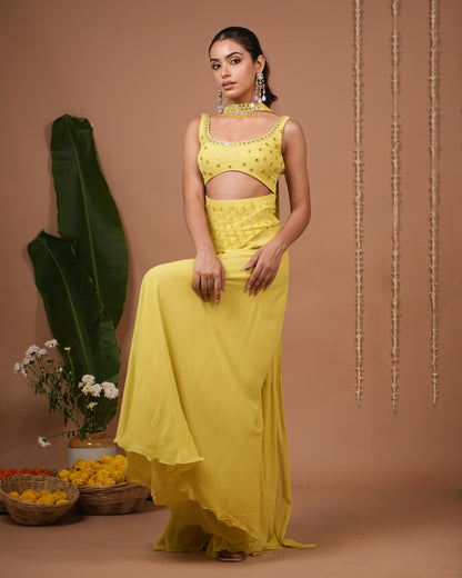 Lime Georgette Indo Set (Set of 3)