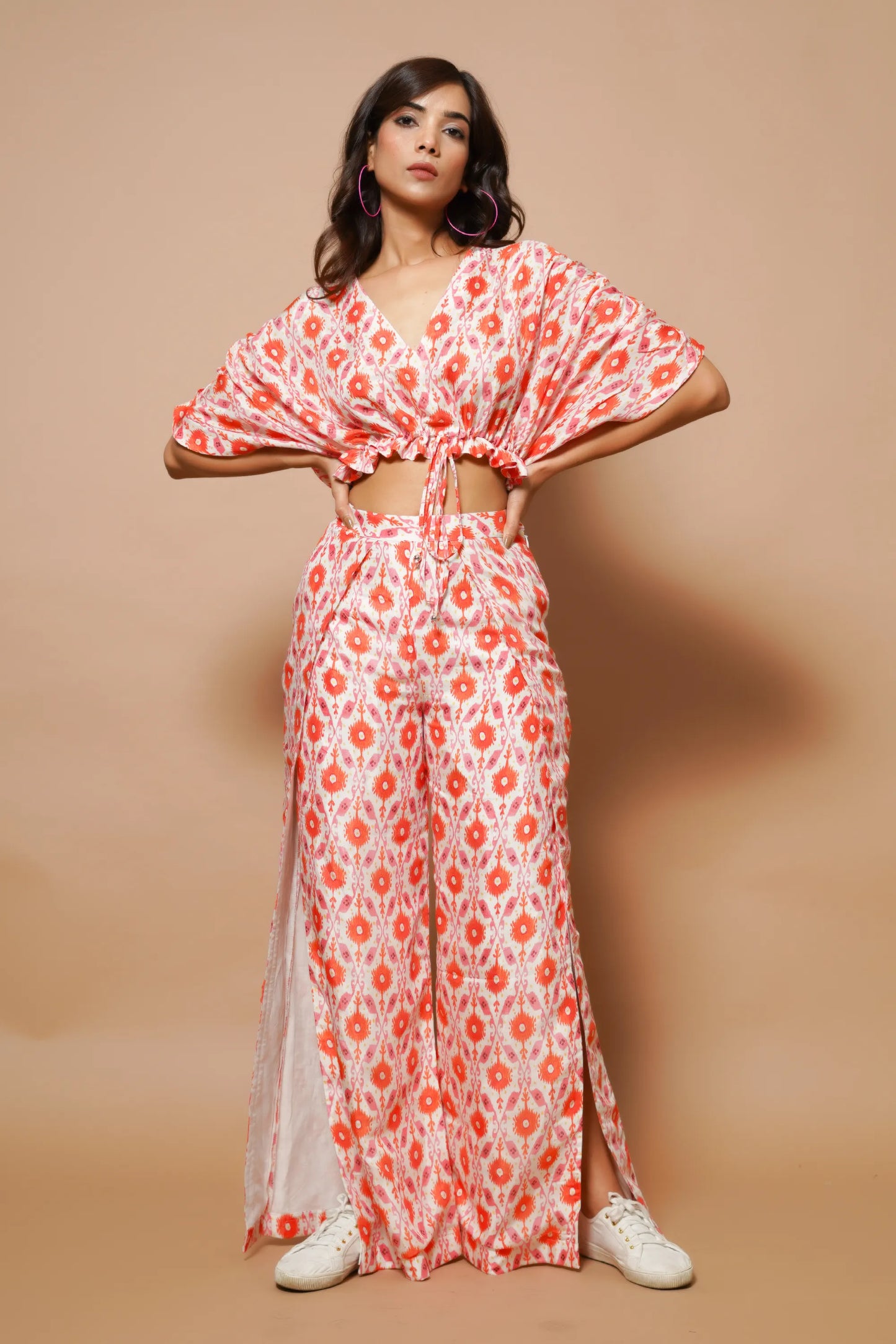 Digital Printed Pink-Orange Co-Ord