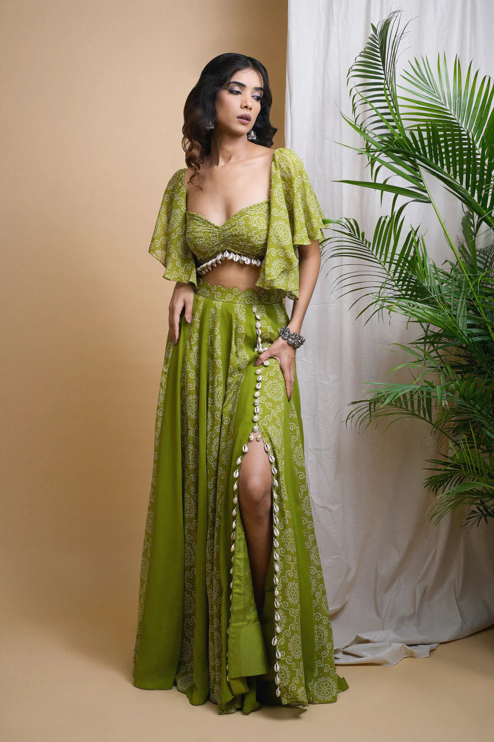 GREEN KAUDI DIGITAL PRINT INDO SET (SET OF 2)