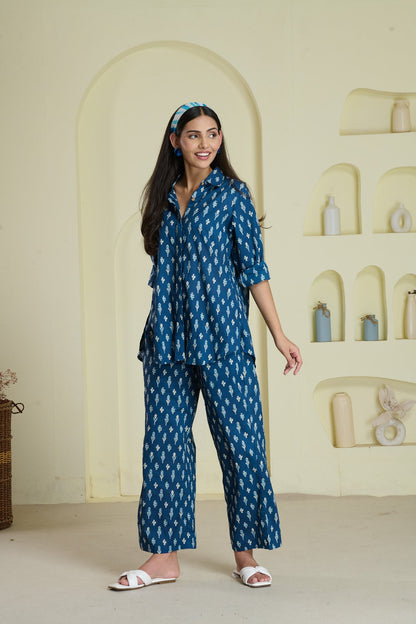 Ikat Indigo Coord Set (Set of 2)
