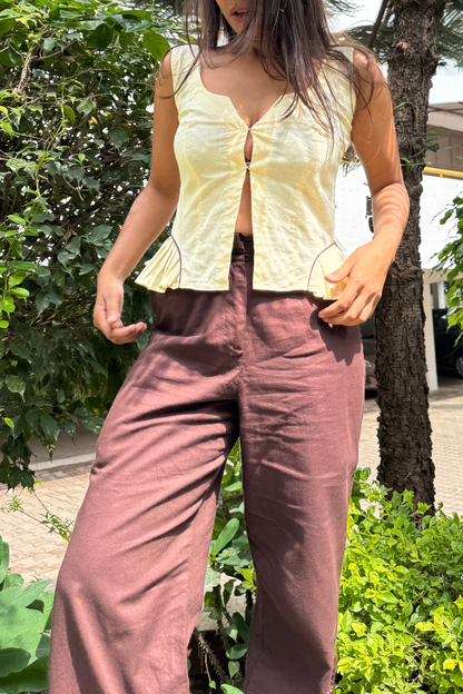 Yellow Fruit Stripe Co-ord Set