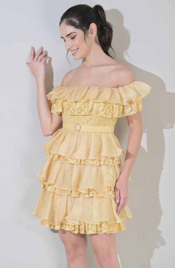 Lemon Meringue Frill Dress