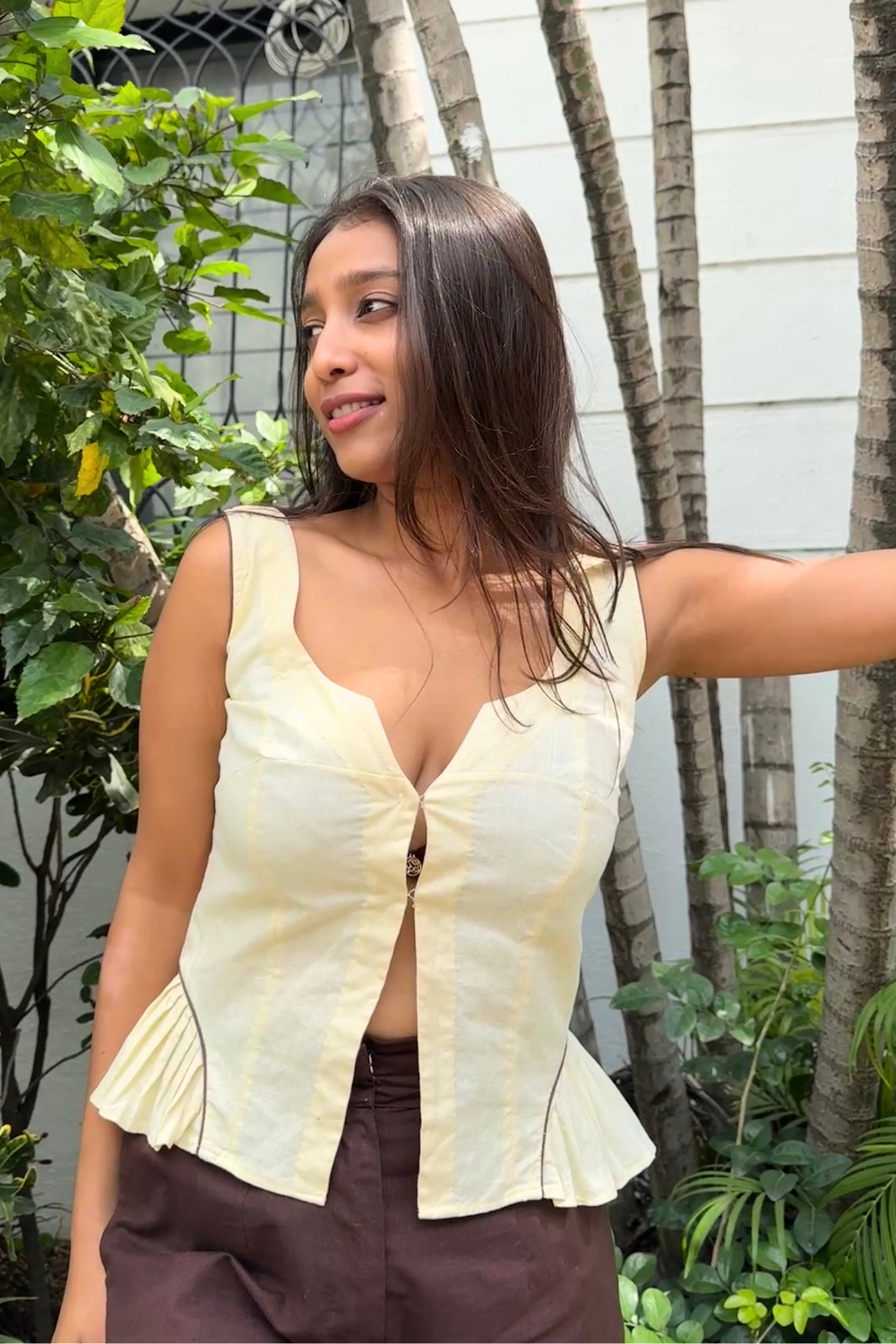 Yellow Fruit Stripe Co-ord Set