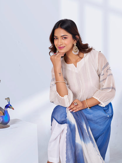 Ombre Pure Silk Mul 3-Piece Kurti Set