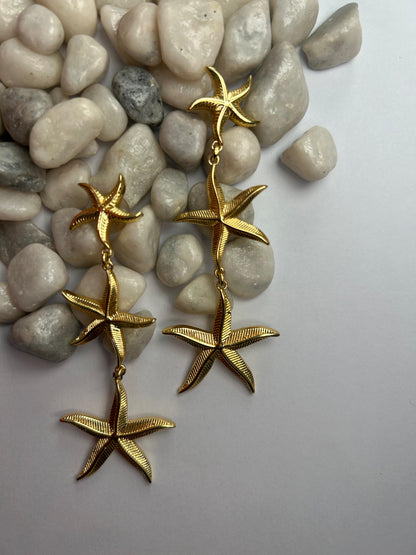 Starfish long earrings