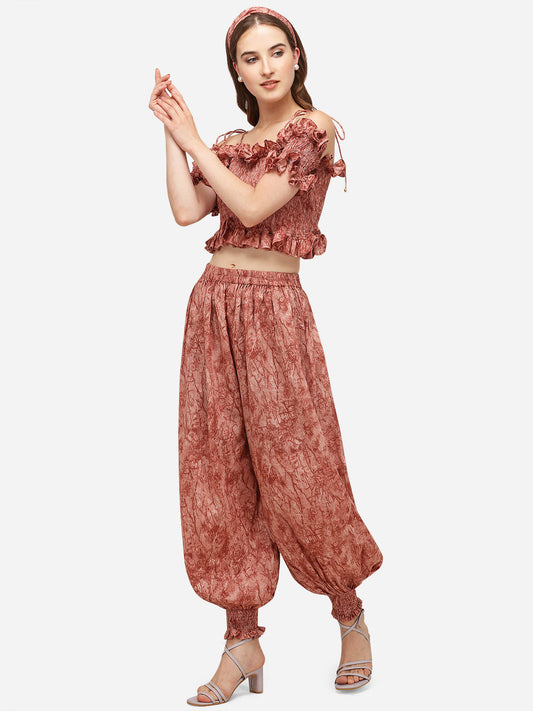 RED PRINTED AFGHANI BOTTOM