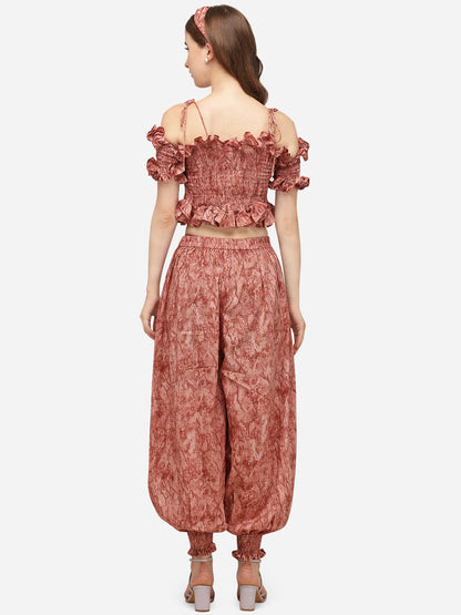 RED PRINTED AFGHANI BOTTOM