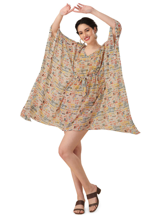 FIT AND FLARE PRINTED KAFTAN