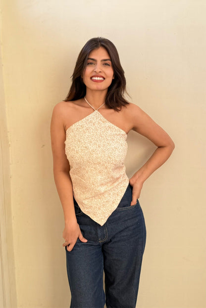 Beige Multi-Way Scarf Top